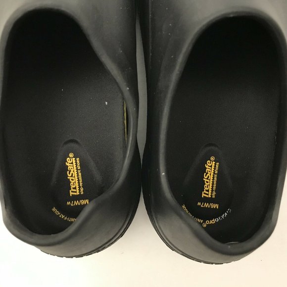 Tredsafe Unisex Black Rubber Non Slip Shoes W7 M6 - Picture 5 of 7
